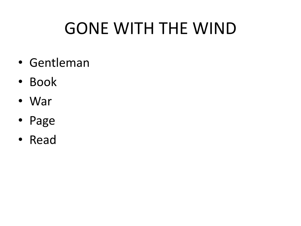 gone with the wind