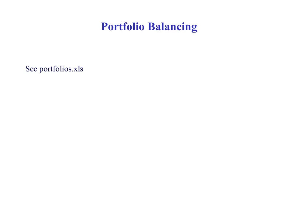 portfolio balancing