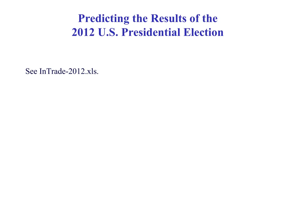 predicting the results of the 2012