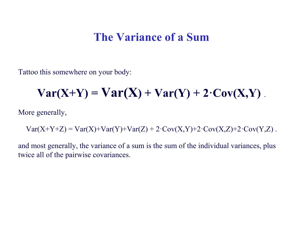 the variance of a sum