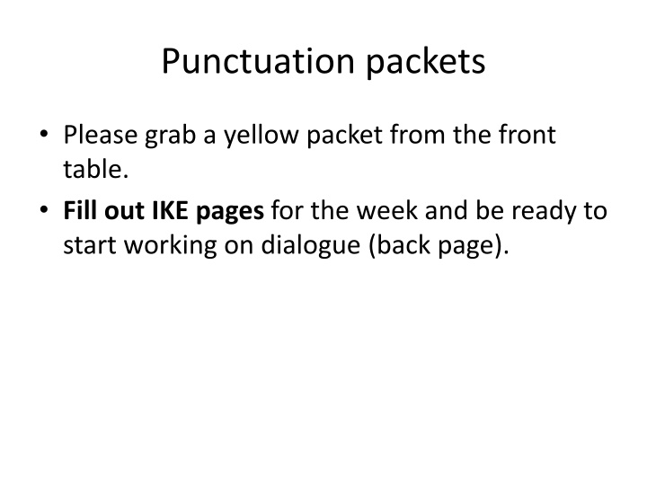 punctuation packets