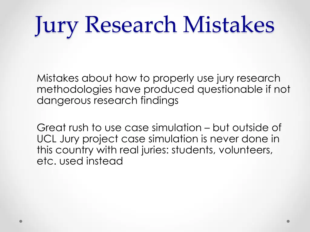 jury research mistakes