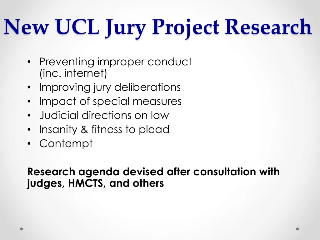 new ucl jury project research