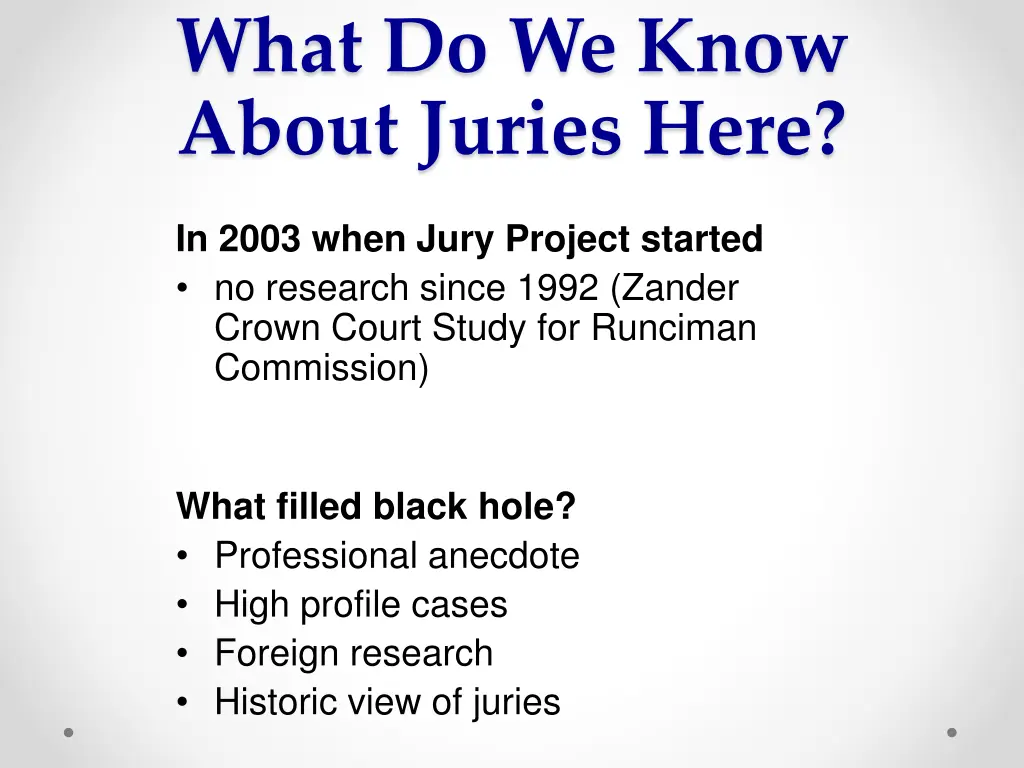 what do we know about juries here