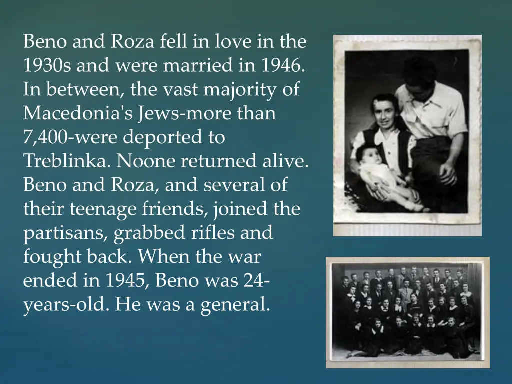 beno and roza fell in love in the 1930s and were