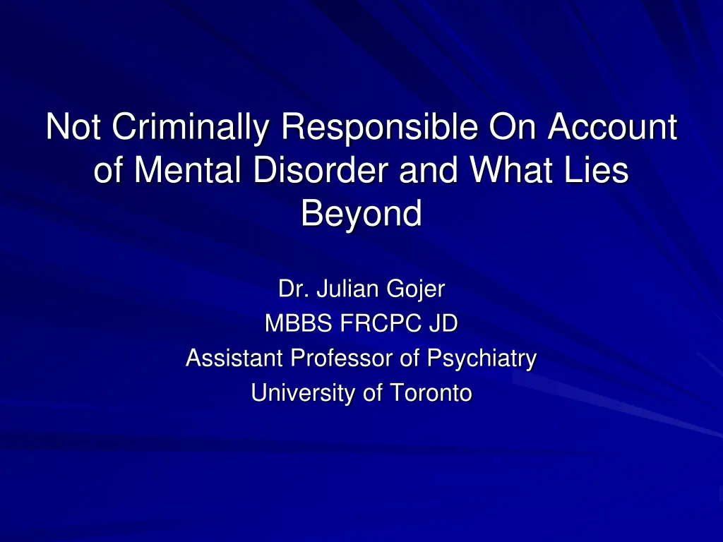 not criminally responsible on account of mental