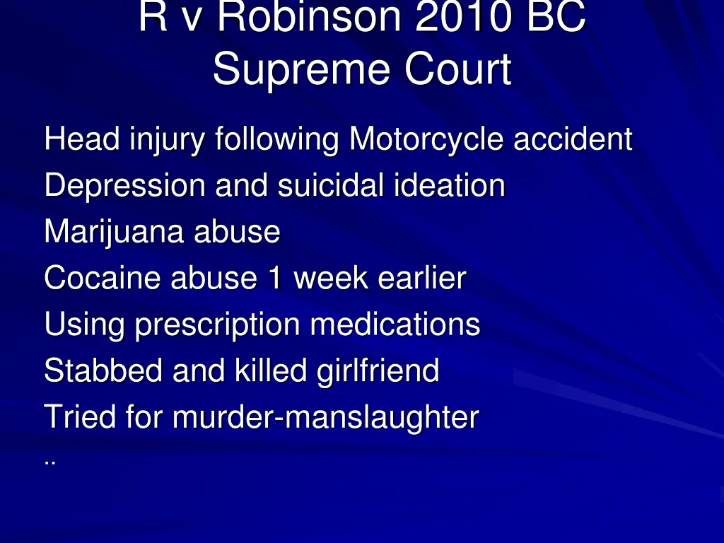 r v robinson 2010 bc supreme court