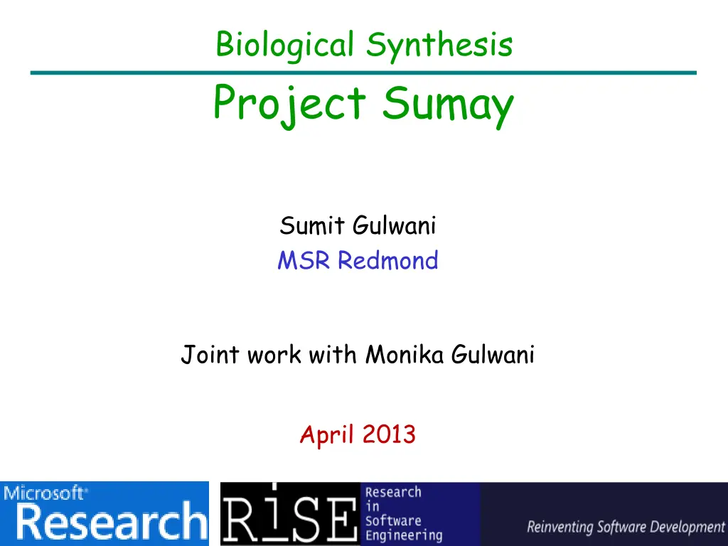 biological synthesis project sumay