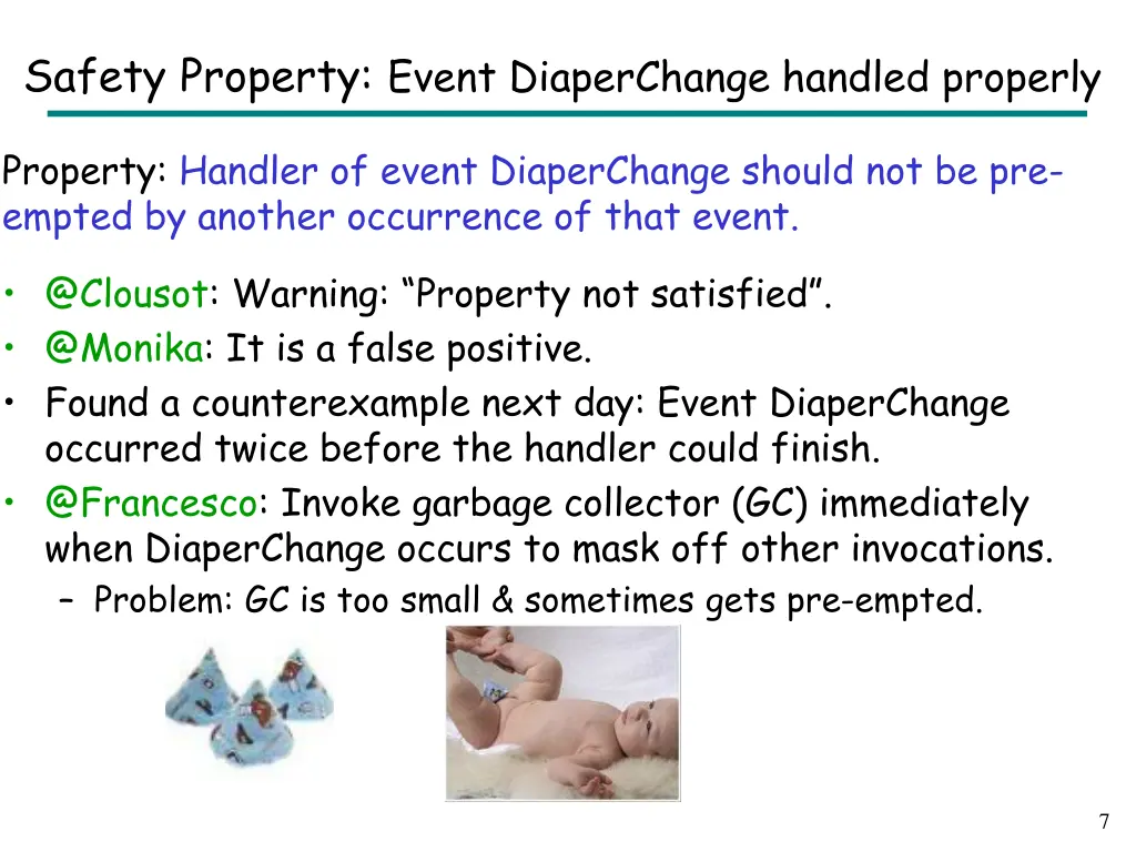 safety property event diaperchange handled