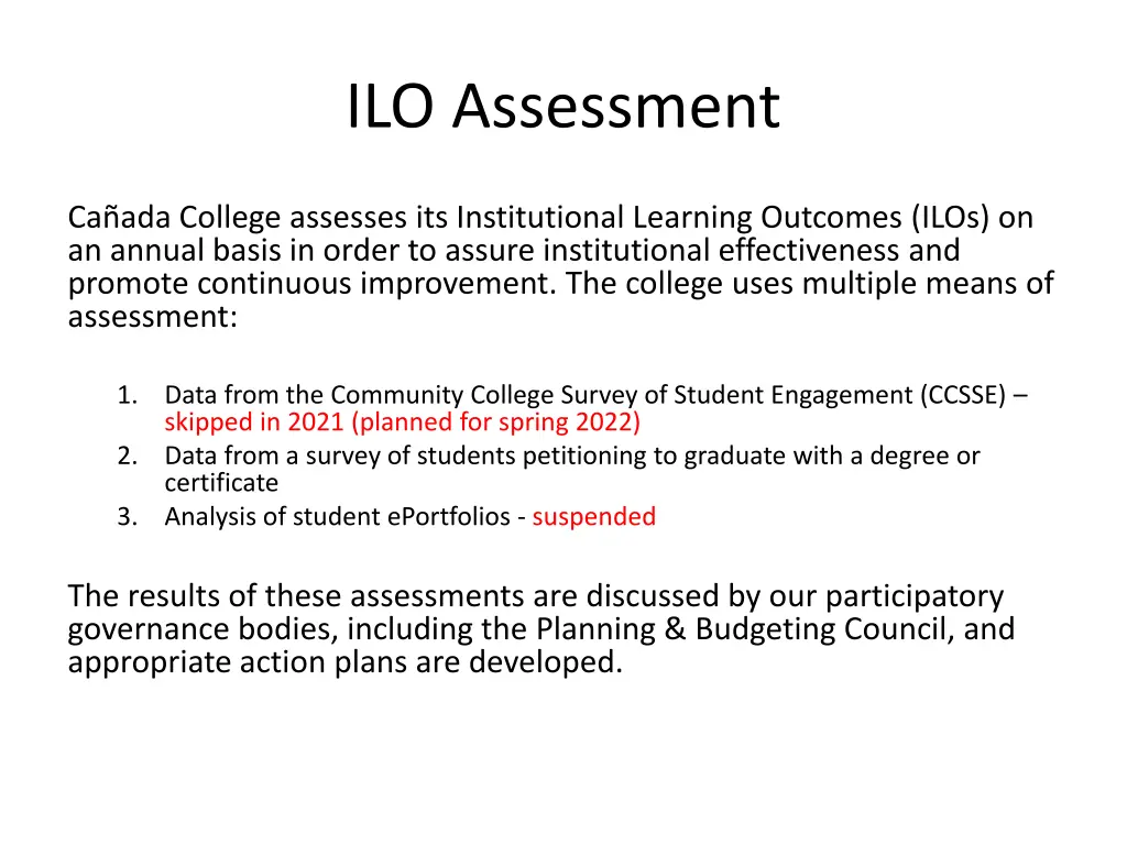 ilo assessment