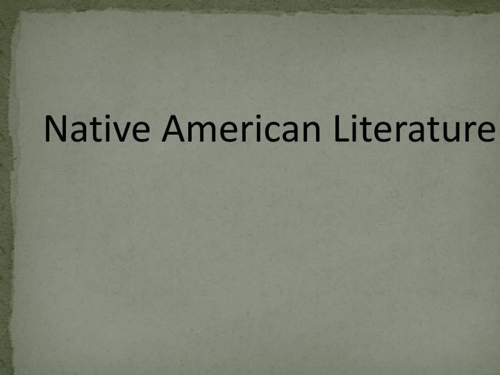 native american literature