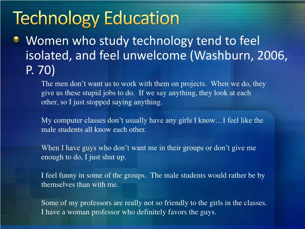 technology education women who study technology