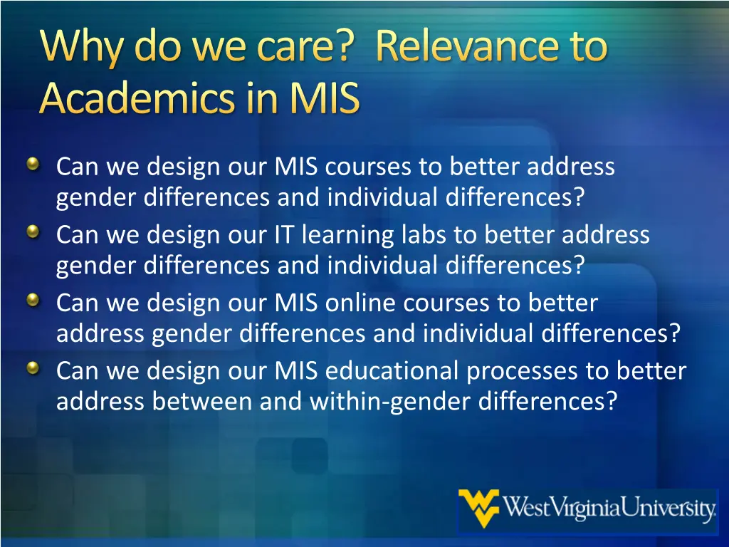 why do we care relevance to academics in mis