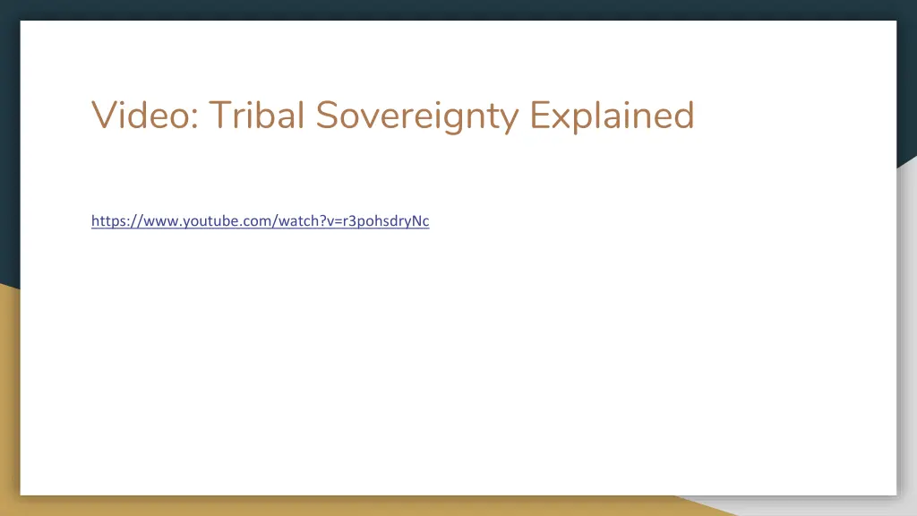 video tribal sovereignty explained