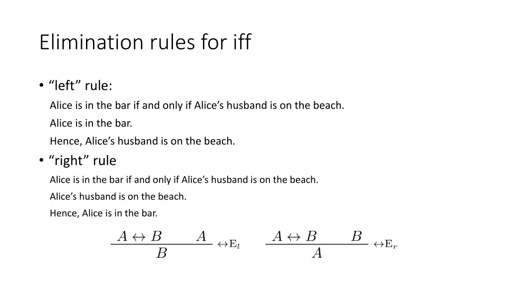 elimination rules for iff