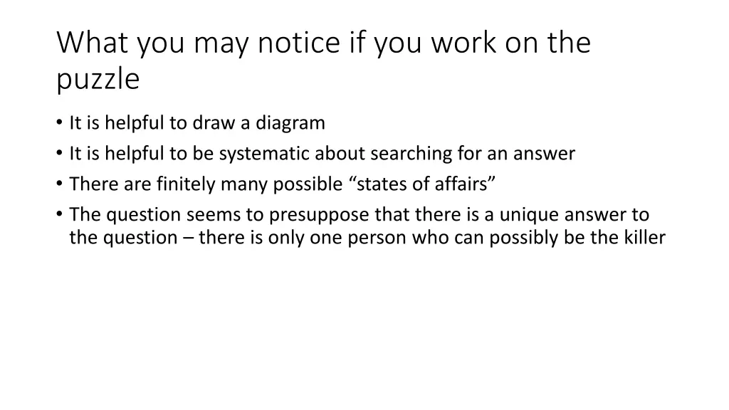 what you may notice if you work on the puzzle