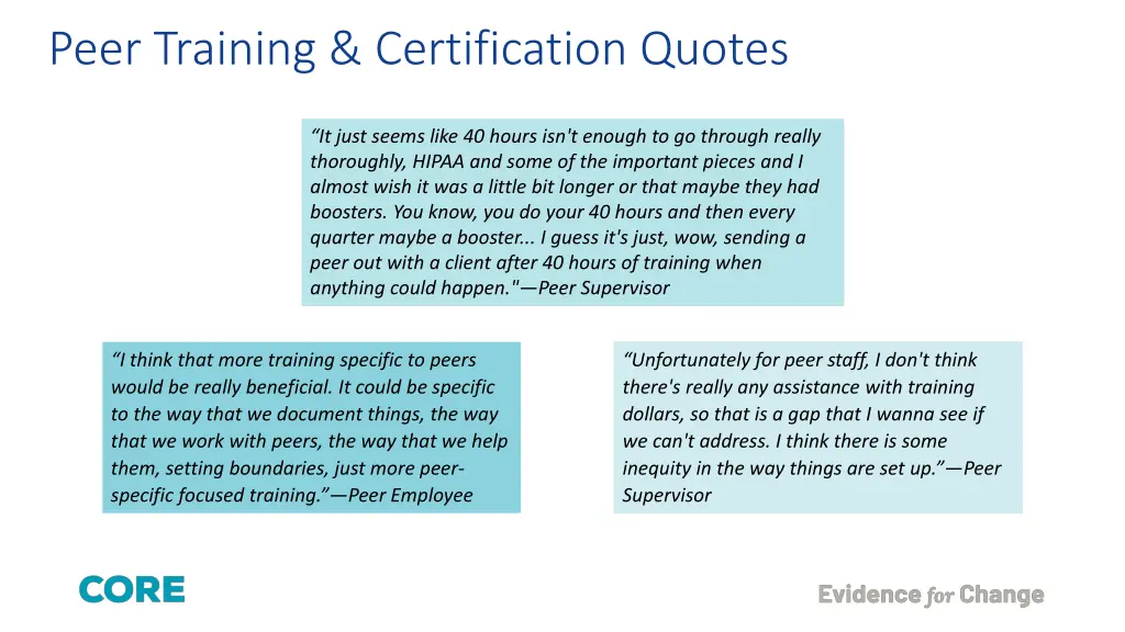 peer training certification quotes