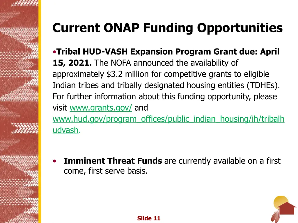 current onap funding opportunities