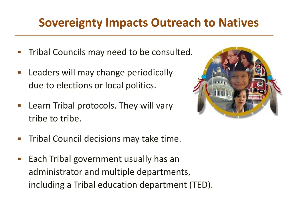 sovereignty impacts outreach to natives