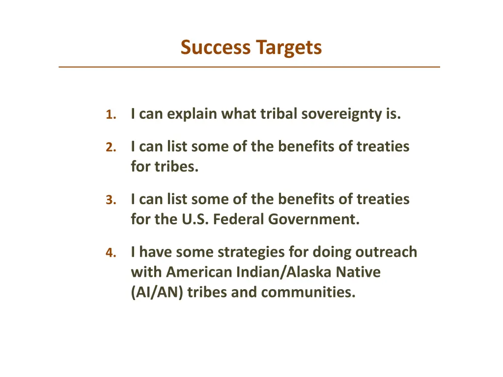 success targets