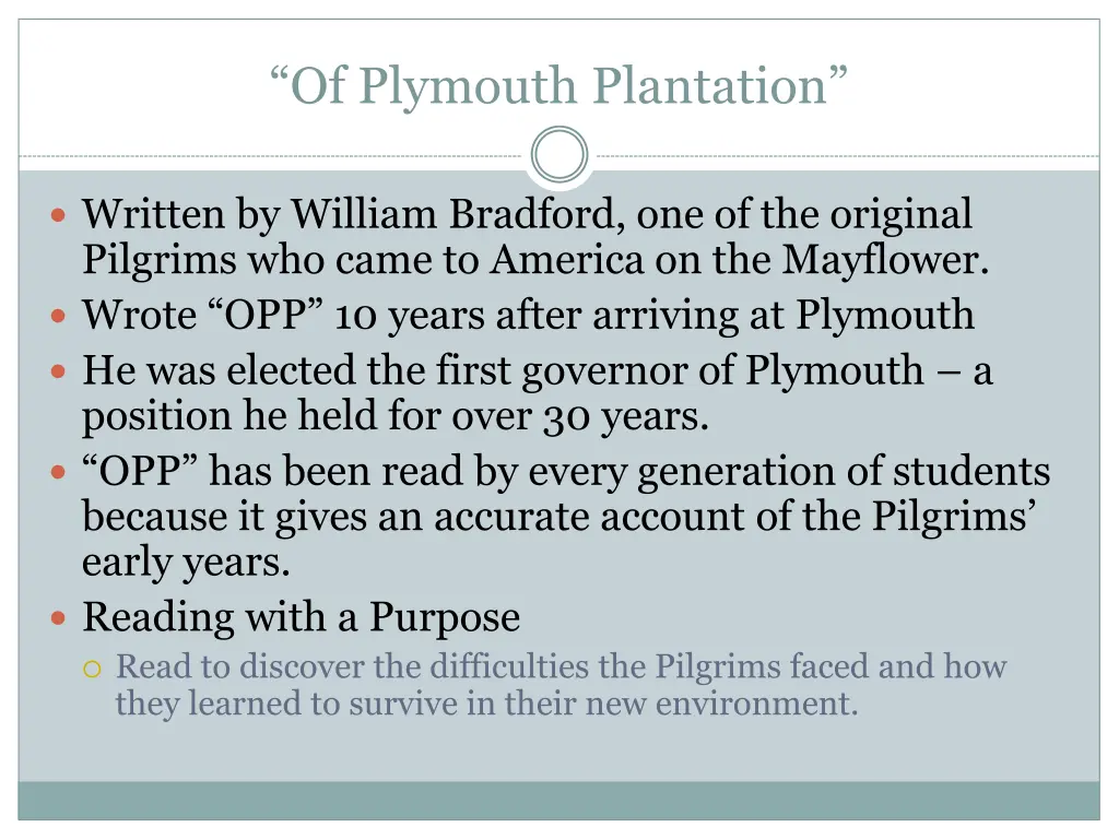 of plymouth plantation