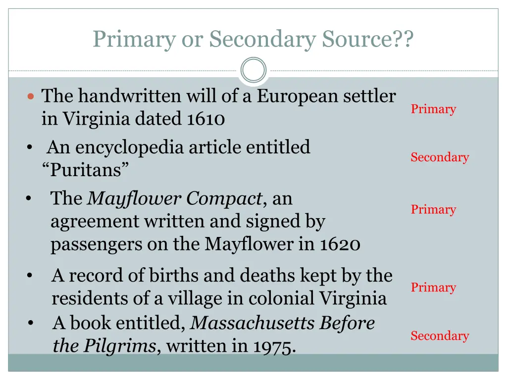 primary or secondary source