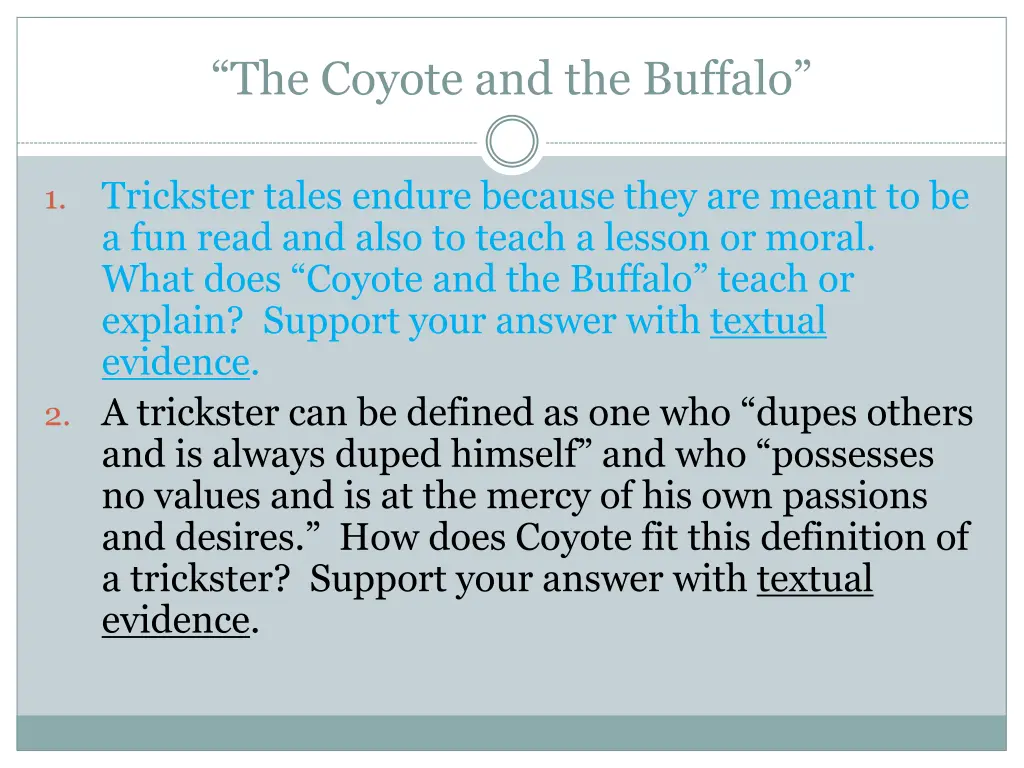 the coyote and the buffalo 1