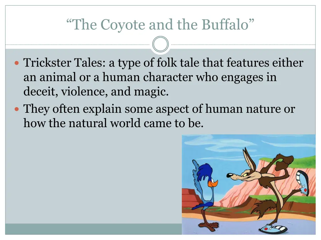 the coyote and the buffalo