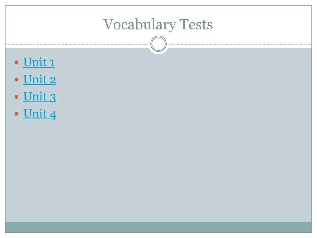 vocabulary tests