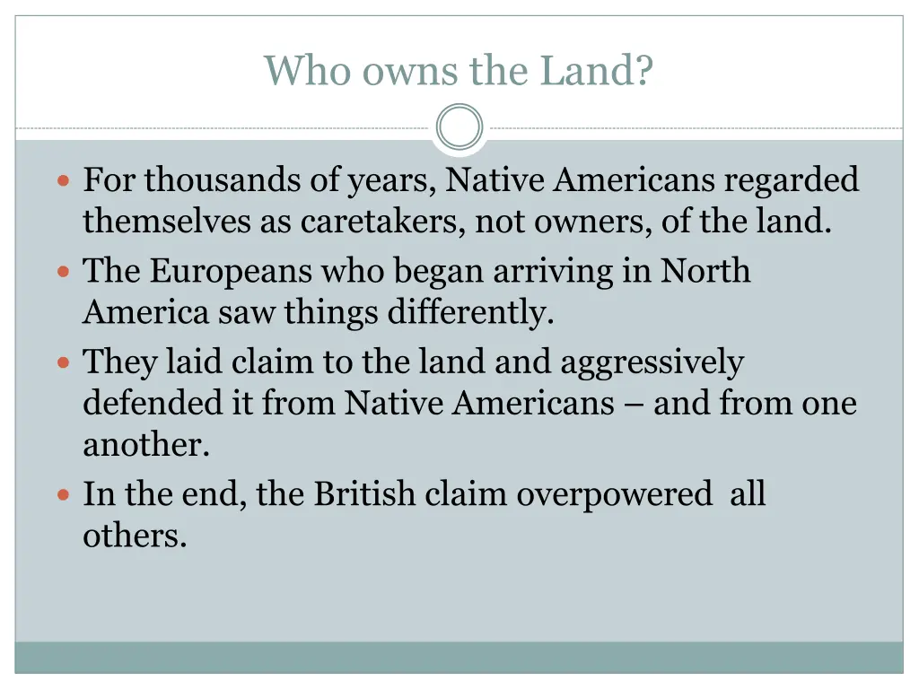 who owns the land 1