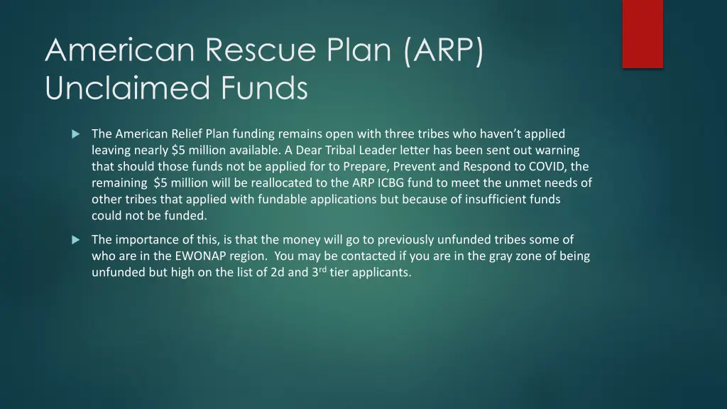 american rescue plan arp unclaimed funds