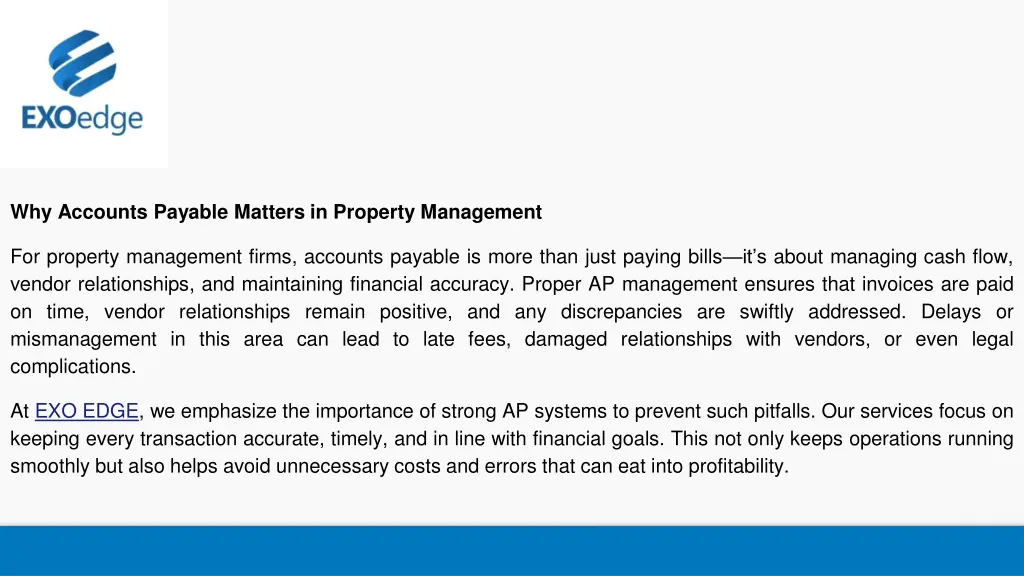 why accounts payable matters in property