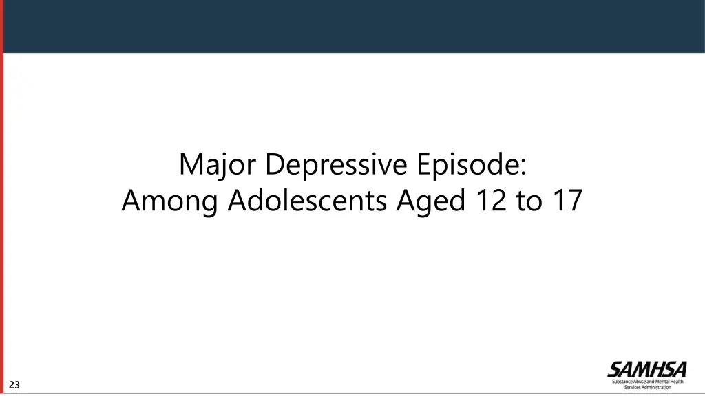 major depressive episode among adolescents aged