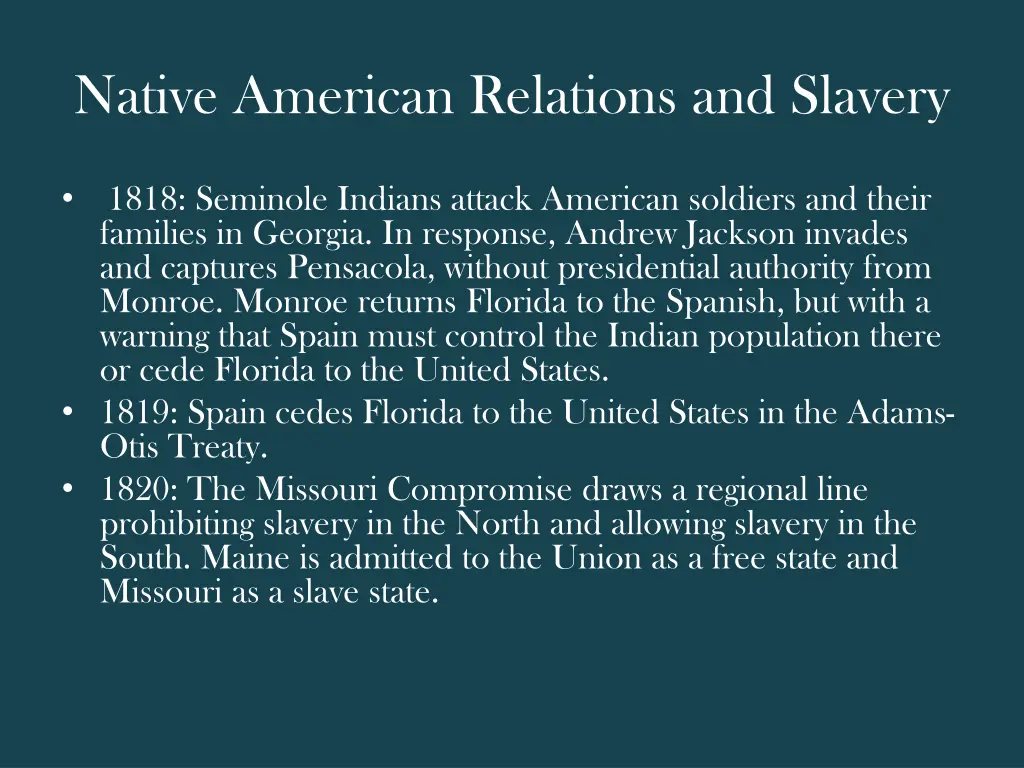 native american relations and slavery