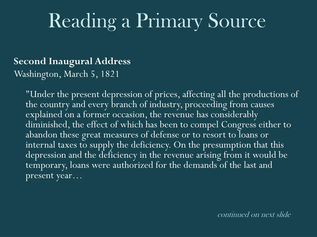 reading a primary source