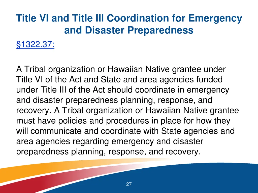 title vi and title iii coordination for emergency