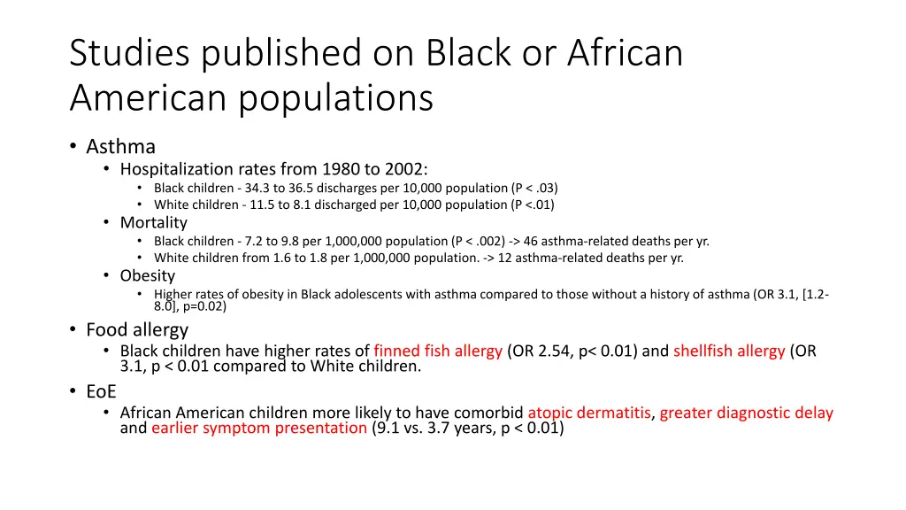 studies published on black or african american