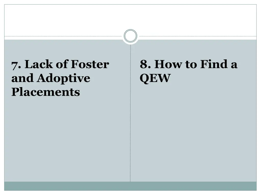 7 lack of foster and adoptive placements