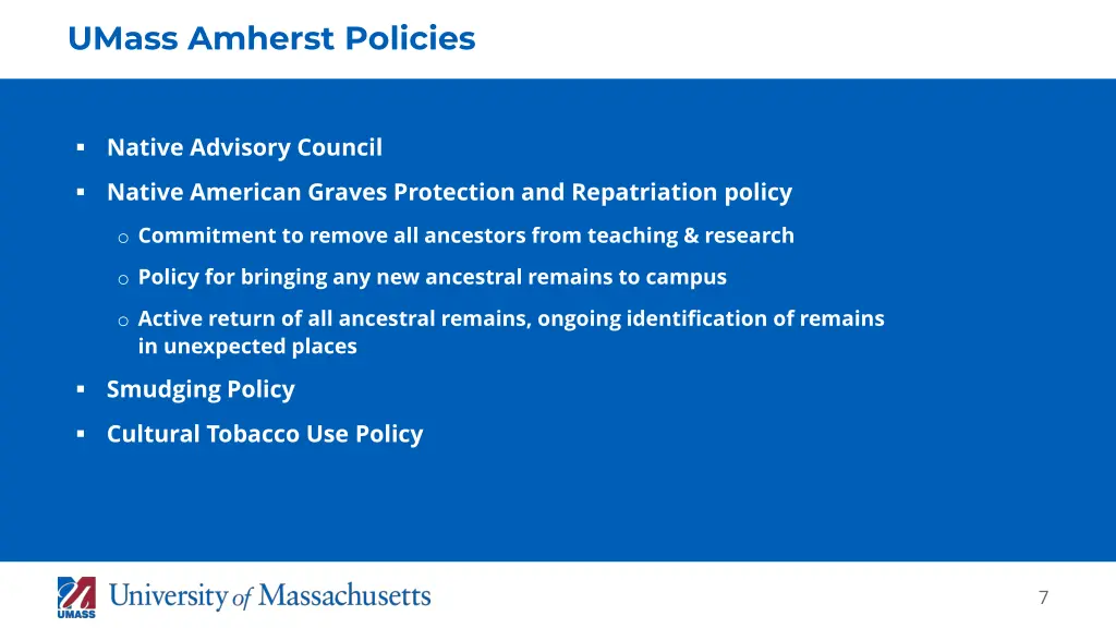 umass amherst policies