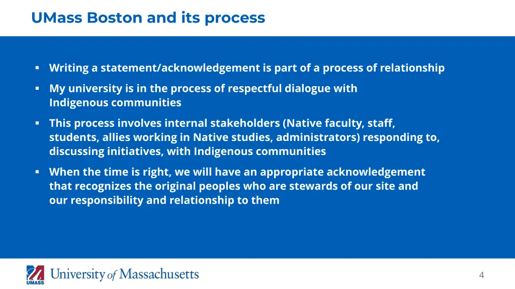 umass boston and its process