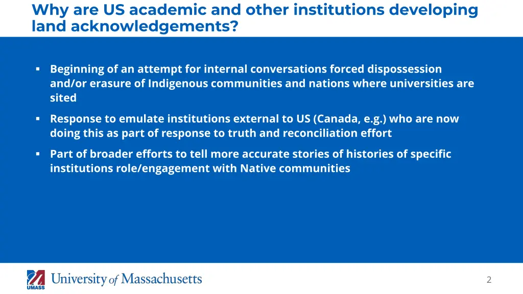 why are us academic and other institutions