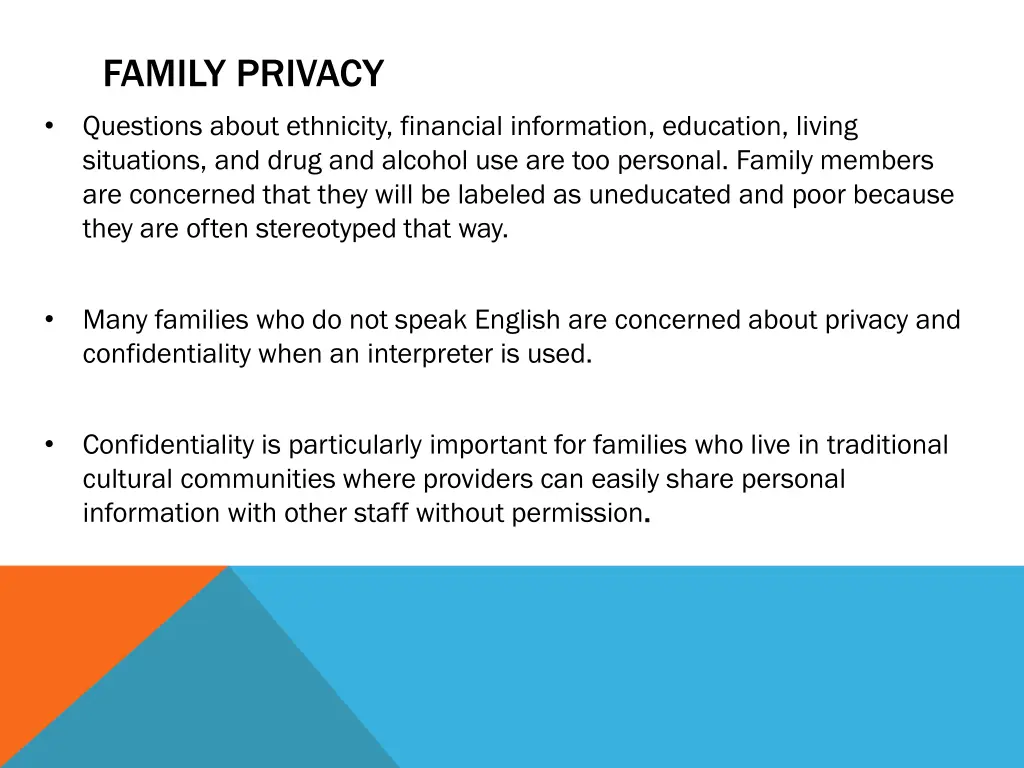 family privacy questions about ethnicity