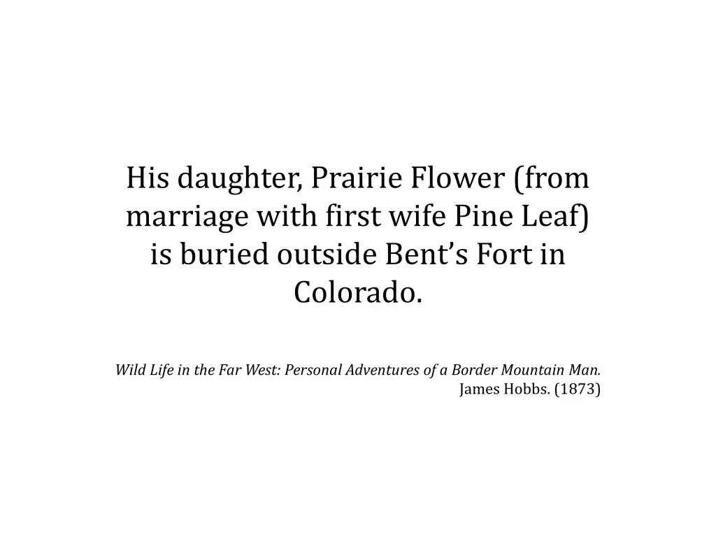 his daughter prairie flower from marriage with