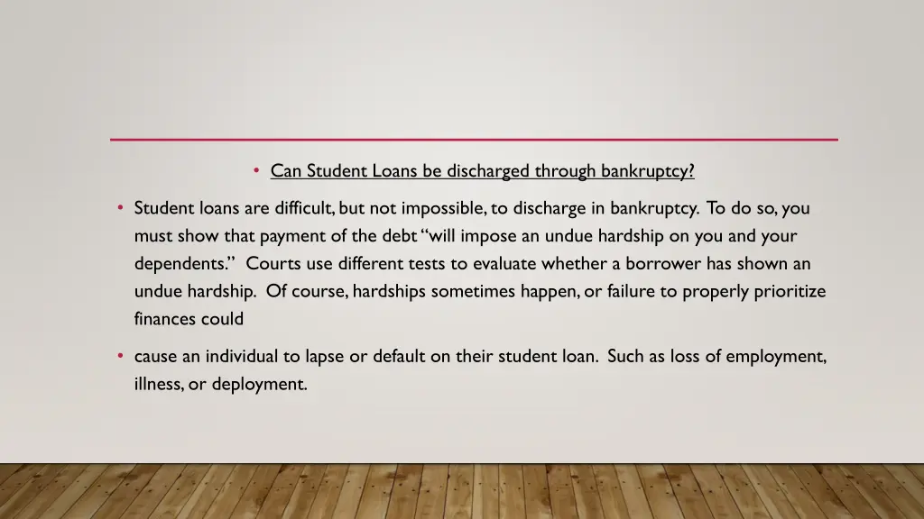 can student loans be discharged through bankruptcy