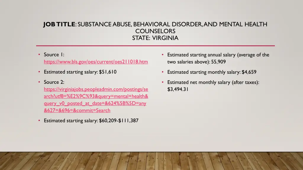 job title substance abuse behavioral disorder