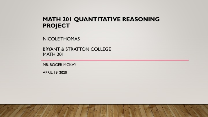 math 201 quantitative reasoning project