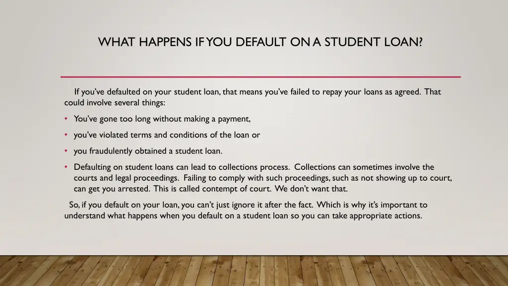 what happens if you default on a student loan