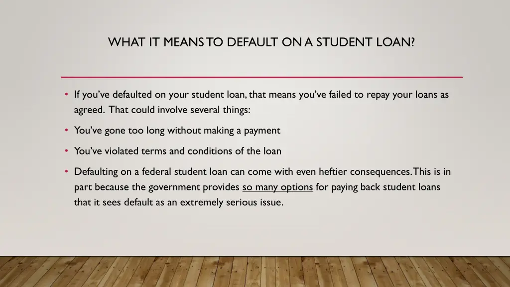 what it means to default on a student loan