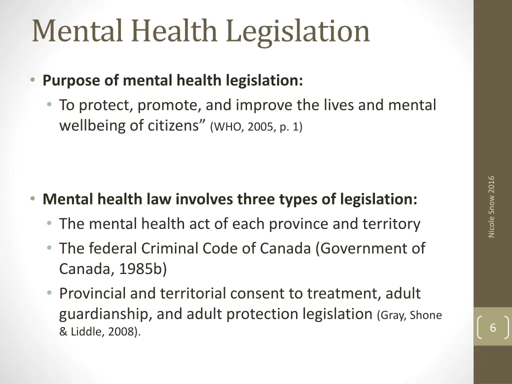 mental health legislation