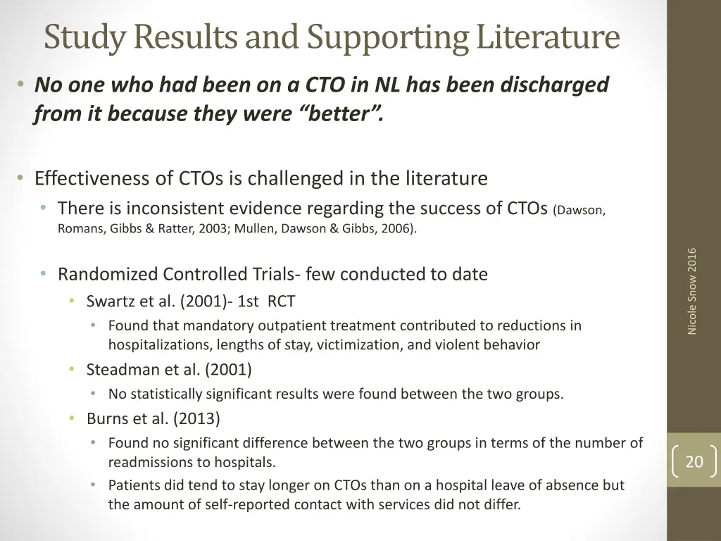 study results and supporting literature 2